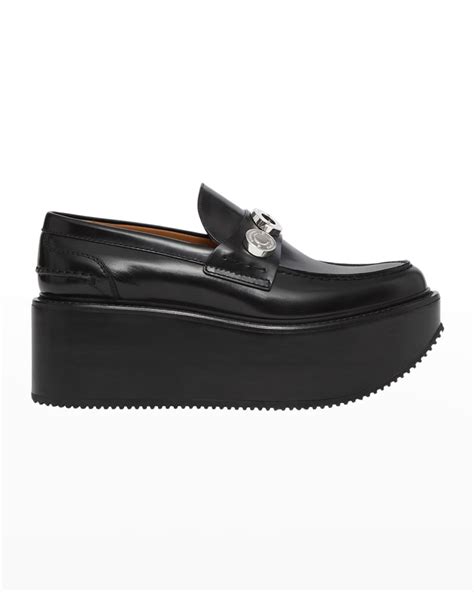 Burberry Broadbrook Leather Emblem Platform Loafers